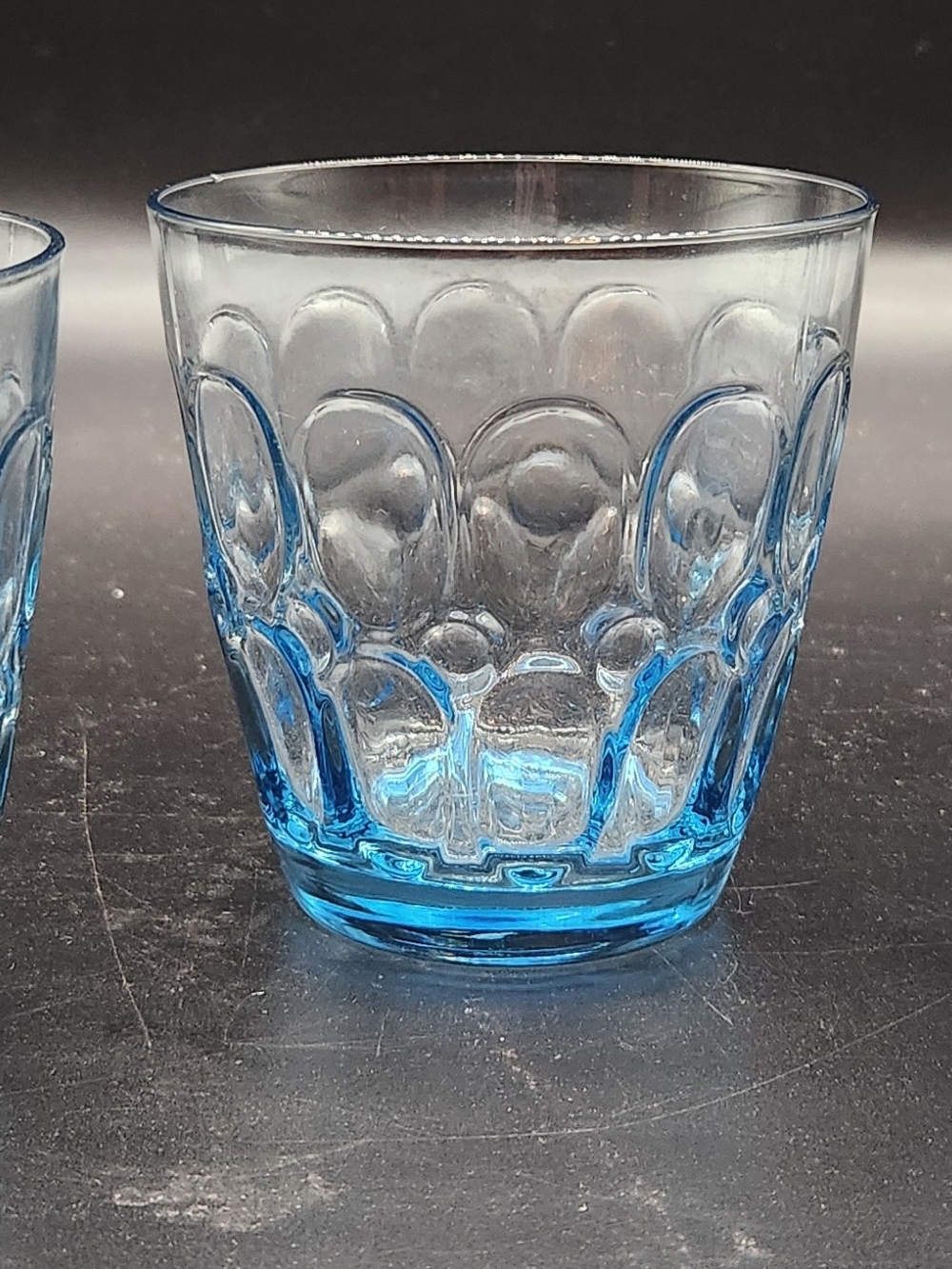 Vintage Fostaria Moonstone Light Blue Tumbler Or Juice Glasses, Set Of 3